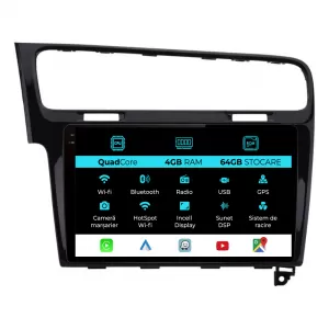 Navigation for Volkswagen Golf 7 (2013-2020), QuadCore, 10Inch, 4Gb Ram, 64Gb Storage, Carplay