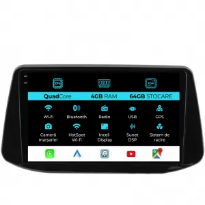 Navigation for Hyundai I30, 2017-2022, QuadCore, 9 Inch, 4Gb Ram, 64Gb Storage, Carplay