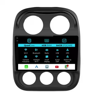 Navigation for Jeep Compass, (2010-2016), QuadCore, 10 Inch, 4Gb Ram, 64Gb Storage, Carplay