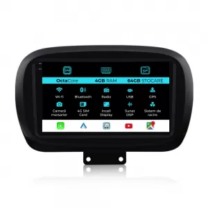 Navigation for Fiat 500x, (2014-2020), 9 Inch, 4Gb Ram, 64Gb Storage, Carplay