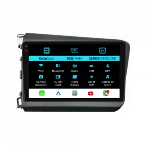 Navigation for Honda Civic IX Sedan, (2011-2015), 9 Inch, 8Gb RAM, 256Gb Storage, Carplay