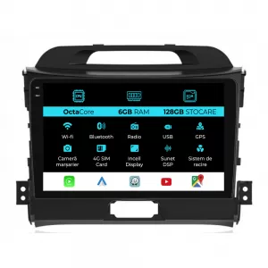 Navigation for Kia Sportage, 2010-2016, 9Inch, 6Gb Ram, 128Gb Storage, Carplay