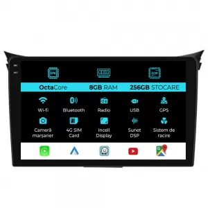Navigation for Hyundai I30, 2011-2015, 9Inch, 8Gb Ram, 256Gb Storage, Carplay.