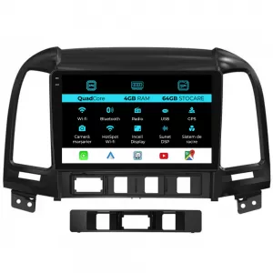 Navigation for Hyundai Santa Fe, 2005-2012, QuadCore, 9 Inch, 4Gb Ram, 64Gb Storage, Carplay