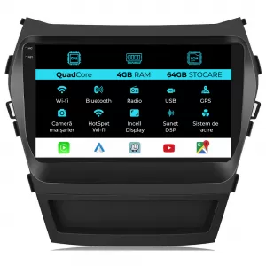 Navigation for Hyundai IX45 Santa Fe (2013-2017), QuadCore, 9 Inch, 4Gb Ram, 64Gb Storage, Carplay.
