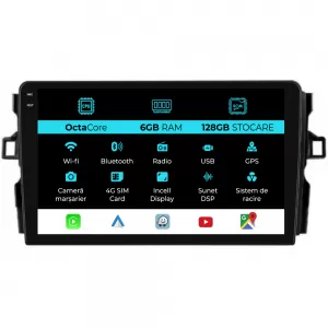 Navigation for Toyota Auris, (2006 - 2012), 10 Inch, 6Gb Ram, 128Gb Storage, Carplay