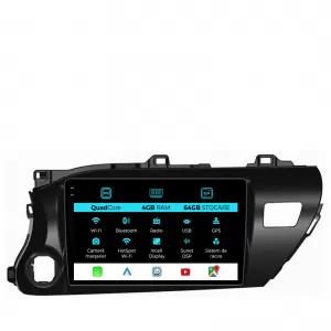 Navigation for Toyota Hilux 2015+, QuadCore, 10 Inch, 4Gb Ram, 64Gb Storage, Carplay