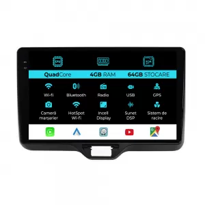 Navigation for Toyota Yaris P21 (2020-2025), QuadCore, 10 Inch, 4Gb Ram, 64Gb Storage, Carplay