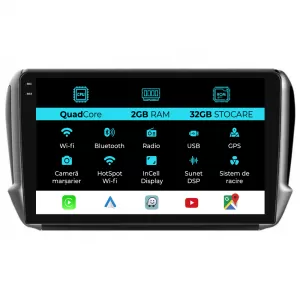 Navigation for Peugeot 208, 2008 (2013-2018), 10Inch, 2Gb Ram, 32Gb Storage, Carplay