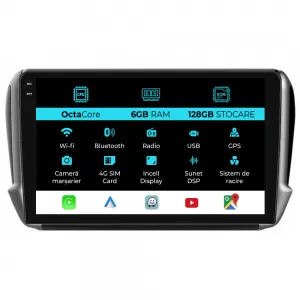 Navigation for Peugeot 208, 2008 (2013-2018), 10 Inch, 6Gb Ram, 128Gb Storage, Carplay