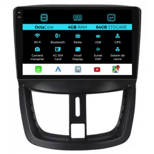 Navigation for Peugeot 207, (2006-2015), 9Inch, 4Gb Ram, 64Gb Storage, Carplay