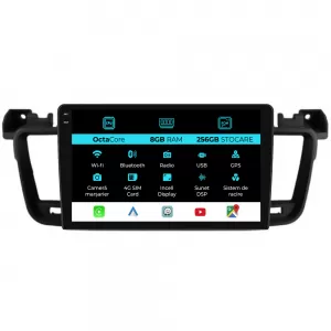 Navigation for Peugeot 508, (2010-2018), 9Inch, 8Gb Ram, 256Gb Storage, Carplay