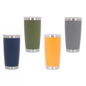 Family Pack 4pcs Thermos Stainless Steel SS304 Insulated Mug with Lid Double Wall Orange Green Gray Blue 20oz 590ml