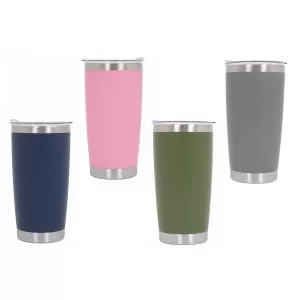 Family Pack 4pcs Thermos Stainless Steel SS304 Insulated Mug with Lid Double Wall Pink Gray Blue Green 20oz 590ml
