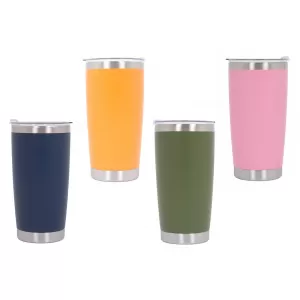 Family Pack 4pcs Thermos Stainless Steel SS304 Insulated Mug with Lid Double Wall Orange Pink Blue Green 20oz 590ml
