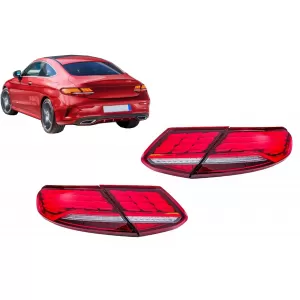 Full LED Taillights suitable for Mercedes C-Class A205 Cabrio C205 Coupe (2016-2023) Dynamic Sequential Turning Light - TLMBC205NL