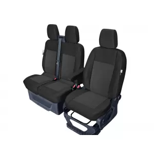 Kegel Tailor Made upholstery suitable for single + double seats on Ford Transit Custom 2012-2023, black with pattern