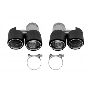 Universal dual exhaust tips AutoPro with carbon caps, left and right, model 1 - ABBMEA6006989