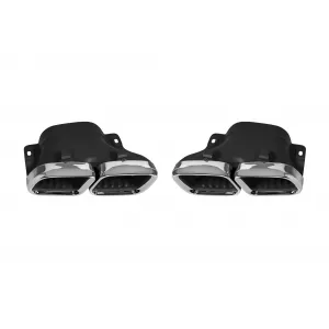 AMG chrome tip set type C63 suitable for Mercedes C-Class W205, C205, S205, A205, SL R232, GLC SUV X253, GLC Coupe C253, after 2019, C-Class W206/S206 after 2021