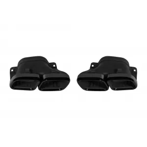 AMG black exhaust tips type C63 suitable for Mercedes C-Class W205, C205, S205, A205, SL R232, GLC SUV X253, GLC Coupe C253, after 2019, C-Class W206/S206 after 2021