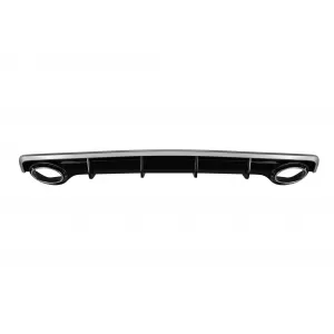 RS7 type diffuser with chrome tips suitable for S-line rear bumper on Audi A7 Sportback 2015-2017 -O--O-
