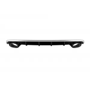 RS6 type diffuser with chrome tips suitable for standard rear bumper of Audi A6 2015-2018 -O---O- - ABAURA6007331