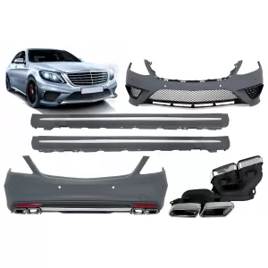 A Design package type S63 suitable for Mercedes S-Class W222 2013-2017, with side skirts for long wheelbase