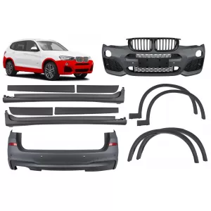 M package suitable for BMW X3 F25 2014-2017 with single opening for dual exhaust tip --oo-----