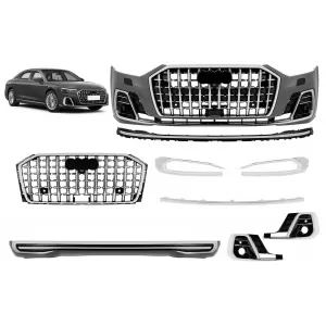 Tuning Package suitable for Audi A8 D5 2017–2022 – Conversion to D5PA Horch (After 2023) with Chrome Elements – No Headlight or Taillight Replacement Required