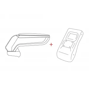 Rati Armrest model Armster S with black eco leather suitable for Citroen C3 2009-2016, DS3 2010-2019