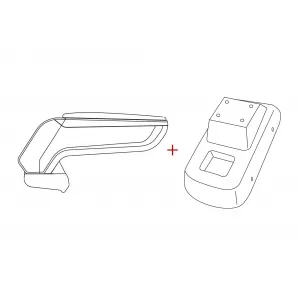 Rati Armrest model Armster S with black eco leather suitable for Citroen C3 after 2017