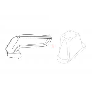 Rati Armrest model Armster S with black eco leather suitable for Fiat 500 2008-2015