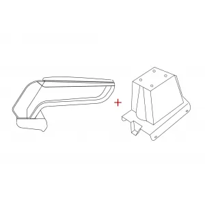 Rati Armrest model Armster S with black eco leather suitable for Fiat 500 after 2016 (except electric version)