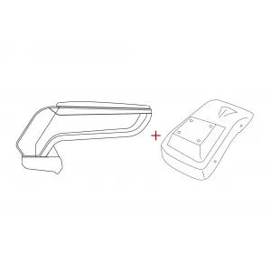 Rati Armrest model Armster S with black eco leather, USB and AUX suitable for Ford Fiesta after 2017