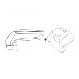 Rati Armrest model Armster S with black eco leather, USB and AUX suitable for Ford Focus 2011-2014