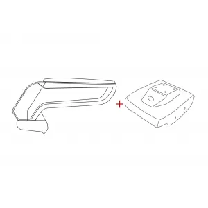 Rati Armrest model Armster S with black eco leather, USB and AUX suitable for Ford Focus after 2018