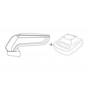 Rati Armrest model Armster S with black eco leather suitable for Opel Astra J 2009-2015