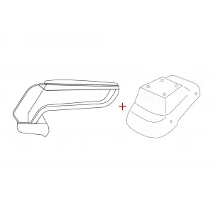 Rati Armrest model Armster S with black eco leather suitable for Opel Corsa D 2006-2014