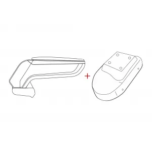 Rati Armrest model Armster S with black eco leather suitable for Opel Corsa E 2014-2019