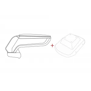 Rati Armrest model Armster S with black eco leather suitable for Opel Corsa F after 2020