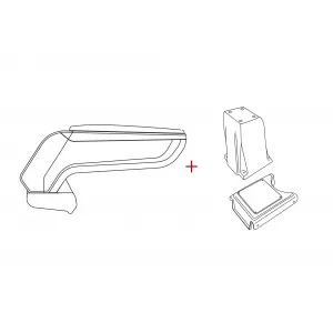 Rati Armrest model Armster S with black eco leather suitable for Opel Meriva 2010-2017 (without sliding rail in the center console)