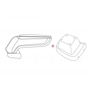 Rati Armrest model Armster S with black eco leather suitable for Opel Zafira C Tourer 2011-2019