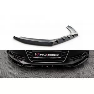 Maxton Design front bumper spoiler, version 2, suitable for Audi A6 C7 sedan/Avant (2011–2014), gloss black - ABAUSX6008156