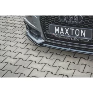 Maxton Design spoiler suitable for front S6, S-Line bumper of Audi A6 C7 sedan, Avant 2014-2017, black lacquer - ABAUSX6008211