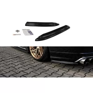 Maxton Design version 1 side extensions suitable for rear S8 bumper on Audi A8 D4 2015-2017, black lacquer