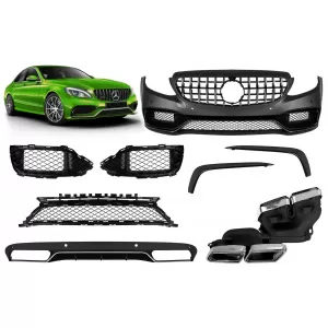 A Design package type C63 suitable for Mercedes C-Class W205 sedan, S205 estate 2013-2019 for the model with standard rear bumper