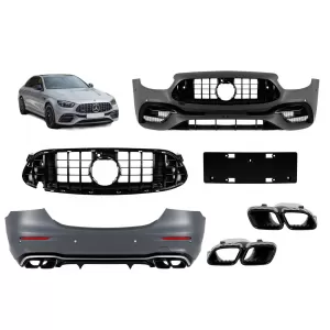 Tuning package type 63 suitable for Mercedes E-Class W213 sedan after 2020 with black tips and elements
