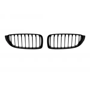 Black kidney grilles suitable for BMW Series 4 F32, F33, F36 2013-2021 with single slats - ABBMGR6008372