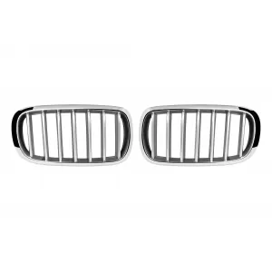 Chrome/Gray kidney grilles suitable for BMW X5 F15 2013-2018, X6 F16 2014-2019