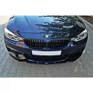 Maxton Design version 1 spoiler suitable for front M Technik bumper on BMW 4 Series F32 after 2013, black lacquer - ABBMSX6008417